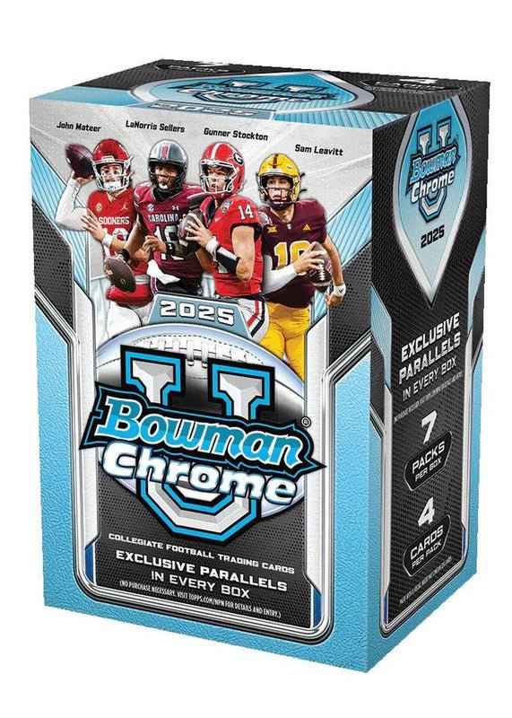 2025 Bowman University Chrome Football Blaster Box - CardVault Store