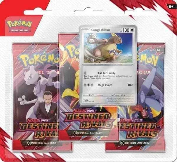 Pokemon TCG: Scarlet and Violet - Destined Rivals 3-Pack Blister (Kangaskhan)